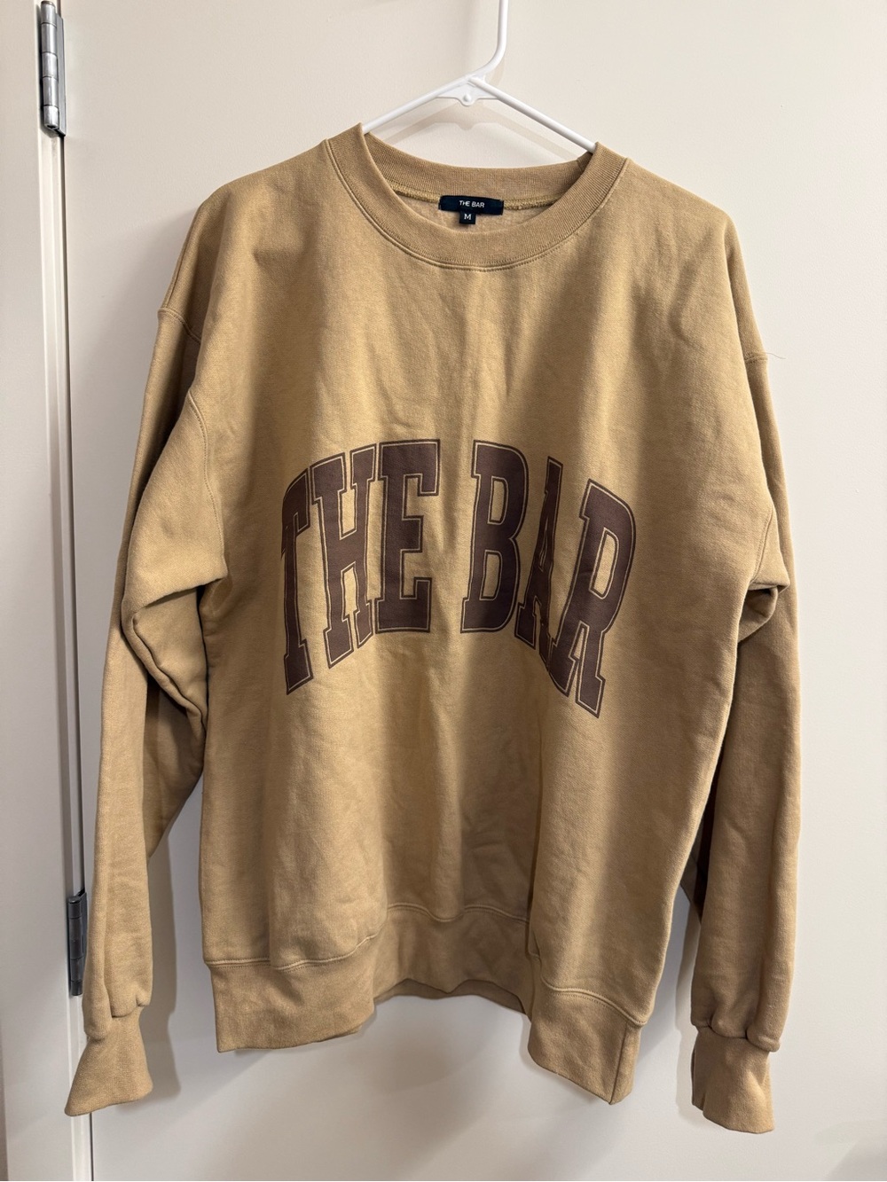The Bar Tan Crewneck Sweatshirt with Brown Logo